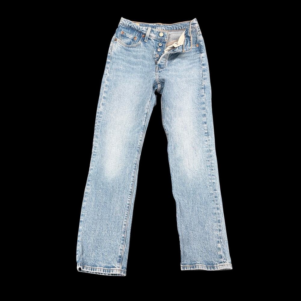 Levi’s Premium 501 Womens Jeans W25 L30 Light Wash High Rise Straight Button Fly